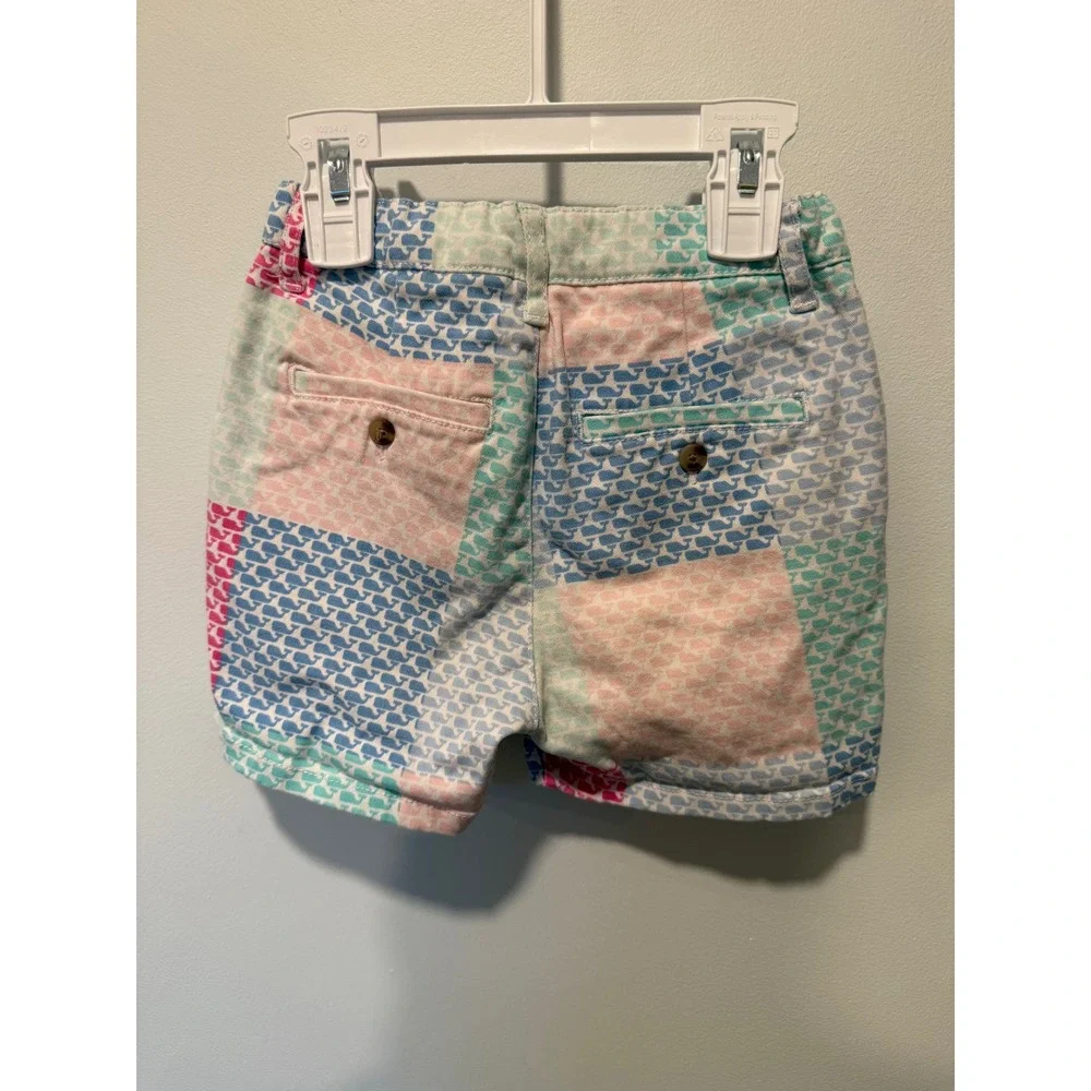 Vineyard Vines Target Boys 2T Patchwork Whale Print Shorts Pastel Multi Color